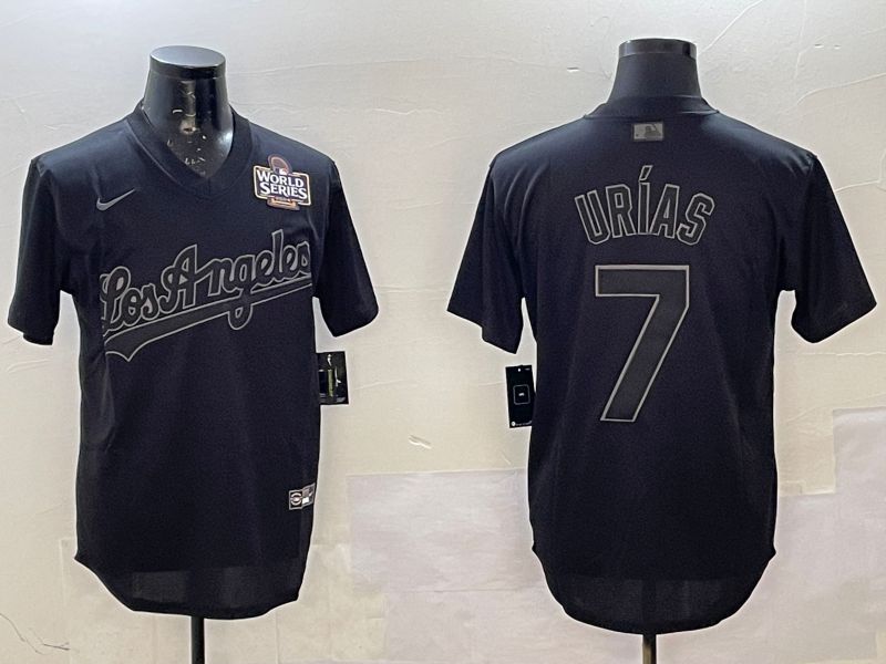 Men Los Angeles Dodgers #7 Urias Black Throwback Game 2025 Nike MLB Jersey style 02252